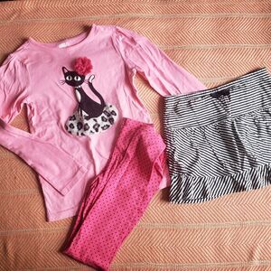 Super Fun Crazy 8 Black Cat Matching Set Size 14 Whimsy/Contrasting Patterns